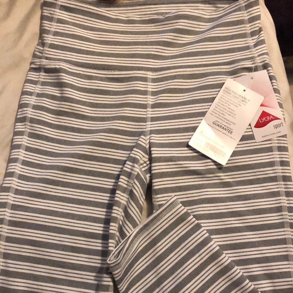 High rise heather stripe chat capri